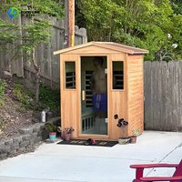 Customized Hot Selling Dry Sauna Custom Outdoor Spire Roof Solid Wood Sauna House for 2-10 People