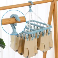 Underwear Hangers for Drying Drying Clips for Towel 32-Clips Swivel Wind-Proof Clothes Hanger Dryer for Sock Underwear Bra