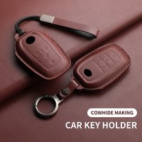 Leather Car Key Case Cover Shell For Toyota Prado Land Cruiser Camry Alphard VELLFIRE PREVIA Car Shell Keychain Accessories
