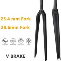 AliExpress NONE new T1000 Carbon Fibre Fork 700C Road Bike Front Forks Road Bicycle Parts Steerer Tube 25.4mm and 28.6mm matte glossy