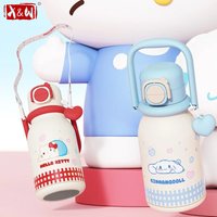 X&W Sanrio 640ml Insulated Straw Cup 316 Stainless Steel Hello Kitty Vacuum Flask Tumbler Portable Kids Ouitdoor Water Bottles