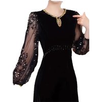 2025 Spring Dress Women New Temperament Dressing Cinched Waist Slim Noble And Luxurious High-end A-line Skirt Female Loose Dress