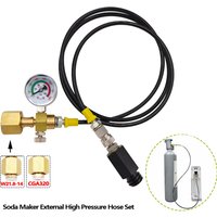 Soda Water External High Pressure Hose Kit for Sodastream Homebrew CO2 Carbon Dioxide Tank,Tr21-4 to W21.8-14 CGA320