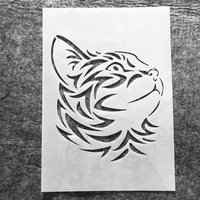 A4 29*21cm Cute Cat Head DIY Layering Stencils Wall Painting Scrapbook Coloring Embossing Album Decorative Template