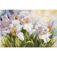 White iris patterns Counted Cross Stitch 11CT 14CT 18CT DIY Chinese Cross Stitch Kits Embroidery Needlework Sets
