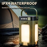 Solar Powered 4-Leaf Foldable Camping Lantern Dual Light USB Rechargeable Waterproof Emergency Light for Hiking Fishing