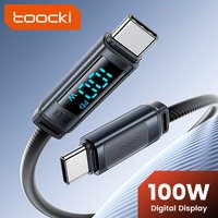Toocki USB C Cable 100W Fast Charger LED Digital Display USB C To Type C Cable For iphone 17 16 Samsung xiaomi oppo Data Cord