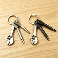 Mini Repair Kit Keychain 3-Piece Screwdrivers + Wrench Portable Multitool Stainless Steel Tool Keyrings Daily Outdoor EDC Gifts