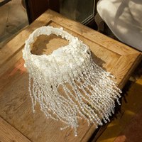 Beaded Tassel Sequin Banquet Bag Luxurious Design Elegant Women's Handbags French Fashion Texture Female Armpit Bags