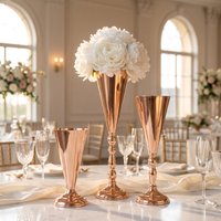 Gold Metal Trumpet Vase Stand Holder Cone Flower Holder for Wedding Table Centerpiece, Party & Home Decor 3 Sizes Choose image 4