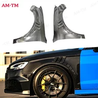 For Audi A3 S3 2014-2020 Carbon Fiber Car Front Bumper Side Fender Air Vent Covers Trims Parts Upgrade Body kit