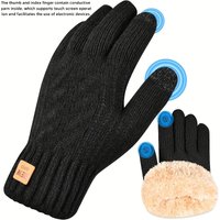 AliExpress NONE Men's and Women's Warm Winter Gloves, Double-layer Thick Elastic Patch, All Finger Suitable for Running, Skiing, Cycling