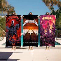 1pc Metallica Master of Puppets Beach Towel Microfiber Quick Dry Sand Free Oversized Gym Sports Towel For Swimming Pool Outdoor