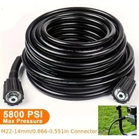 Hochdruckreiniger-Schlauch, 5800 PSI, M22–14 mm, langlebiges Verlängerungsrohr für effiziente Reinigung, 236,22 Zoll/314,96 Zoll/393,7 Zoll/590,5