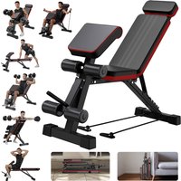 7-Level Foldable Weight Bench Fitness Workout Adjustable Extended Headrest Leg Extension Dumbbell Bench Incline for Full Body