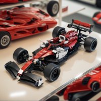 Red F1 Formula Racing Car Building Blocks, Technic Race Car Model, DIY Assembly Bricks, STEM Toy for Collectors
