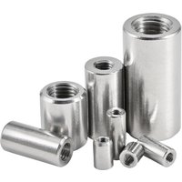 304 A2 Stainless Steel Thickened & Extended Cylindrical Coupling Nuts M6 M8 M10 M12 Tubular Joint Sleeve Connector Nuts