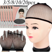 Wholesale Wig Cap, 1/2/3/5/8/10/20/50PCS Black Mesh Wig Cap Net, Liner Weaving Caps for Women, Men, Wig Caps for Christmas