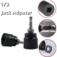 Universal 1/2 Scissor Car Jack Adapter RV Stabilizer Drill Compatible High Hardness Steel Ball Joint Impact Socket Wrench Tool