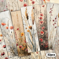 32pcs Vintage Abstract Art Herbal-Themed Bookmarks,Ideal for Teachers,Readers,and Book Lovers,Perfect Birthday and New Year Gift