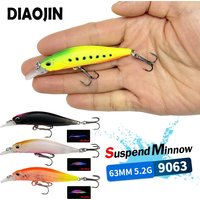 63mm 5.2g Suspending Minnow Fishing Lures Rozante 63SP Jerkbait Trout Bass Artificial Baits UV Paint Culter Alburnus Equipment