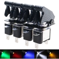 New 20A 12V LED toggle switch Illuminated Toggle Switch Control ON/OFF + Aircraft Missile Style Flip Up Cover XW