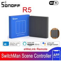 SONOFF R5/R5W SwitchMan Scene Controller with Battery 6-Key Free-Wiring eWeLink-Remote Control Works With SONOFF M5 T5 MINIR4