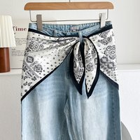 Stacked Wear printing Triangle Scarf Waist Tie Triangular Shape Versatile Decorative Headscarf Neck Tie Stylish Layering