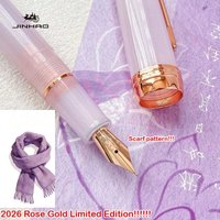2026 Limited Edition! JINHAO 82 Plus Fountain Pen Sakura Pink Rose Clip Rose Scarf Pattern Nib School Office Supplies Stationery