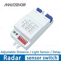 5.8 GHz, 220 V Microwave Radar Motion Sensor Switch—Ceiling-Mounted LED Light with DIP-Switch-Adjustable Detection Range