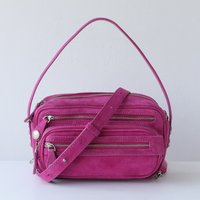 Niche Design Zipper Multi-pocket Leather Camera Bag Multi-compartment Portable Messenger Small Square Bag Women