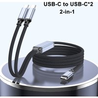 100W 2 in 1 USB-C to USB-C PD Fast Charging Suitable for iPhone 15/16Pro Samsung Huawei Laptop 5A USB Dual Type-C Data Cable