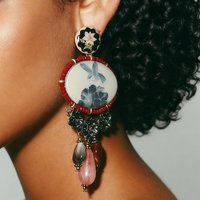 Fashion Metal Flying Bird Flower Dangle Earrings New Classic Vintage Earrings Women's Daily Jewelry Accessories
