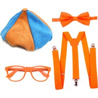 Adult Engineer Cosplay Costume Uniform House Kit Set for Men Orange Hat Glasses Party Dress Up Educational Accessories Role Play