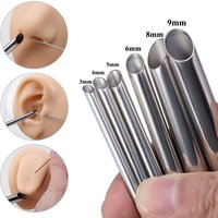 1pc 3-9mm 316L Stainless Steel Piercing Receiving Tube Accepts Needles Needle Receiving Tube Body Jewelry Holding Piercing Tool