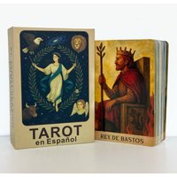 Spanish Tarot Deck, Classic Tarot Cards with PDF Guidebook, For Beginners To Experts Advanced, Divination Game, 12x8cm