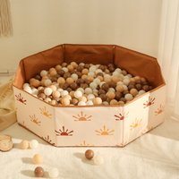 1pc Children Home Folding 8-sides Brown Ball Pit Pool Toy(No balls)with Carry Bag For Kids Play