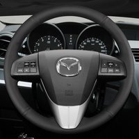 Benutzerdefinierte Auto-Lenkrad-Geflecht-Abdeckung, atmungsaktives Echtleder, 100 % passend für MAZDA 3 2011–2015 CX-7 CX-9 Mazda 5 2011 2012 2013