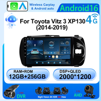 LJZN Android 16 Auto Carplay For Toyota Vitz 3 XP130 2014 - 2019 Car Multimedia Video Player Autoradio GPS Stereo 2Din DVD 5G image 4