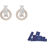 Swarovski Synthetic Cubic Zirconia, Faux Crystal, Metal Earrings Women's Silver 5691177