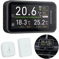 Car LCD Digital Thermometer, Indoor Outdoor Temperature Monitor for Vehicle Home, Waterproof Auto Tools with Large Display