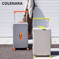 COLENARA High-quality Suitcase 26 Inches Large-capacity Trolley Case 28" Aluminum Frame Password Box Women's ABS + PC Luggage