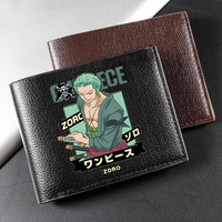 One Piece Leather Coin Purse for Man Cartoon Fashion Money Bag Luffy Wallets Anime Zoro Chopper Foldable Pocket Men Short Wallet