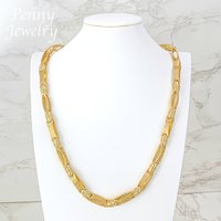 24inch Long Golden Necklace Original Design Hip Hop 18K Gold Plated Man Fashion Engagement Jewellery for Party Wedding Gifts