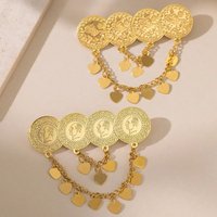 Arabic totem tassel brooch pin for women gold plated turkish kurdish bridal jewelry pin wedding festival accessory