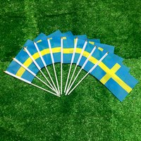 SKY FLAG Sweden hand flag 14x21cm polyester double side penetration Sweden Swedish hand Flag for decoration