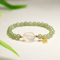 Hotan Jade Moon Rabbit Peanut Beads Bracelet Charms Jewelry Gift Fashion Natural Gemstones Amulet Accessories Designer Women