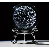 1-star linked constellation engraved crystal decorative ball, paper weight, feng shui glass, global home art decoration, 60mm /