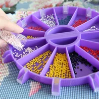 6 Grid Palette Diamond Painting Large Capacity Tray Kits Multi Functional Fan Shaped Storage Tray Diamond Embroidery Accessorie