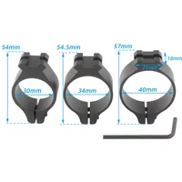 30/34/40mm Scope Ring Mount Base Flashlight Laser Sight Holder 55mm High Optics Riflescope Tube Clamp Hunting Gun Accessories